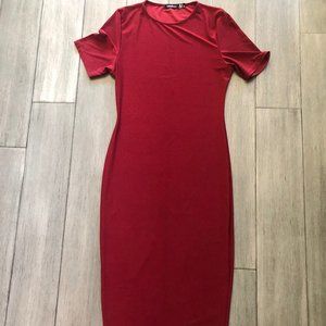 Boohoo Red Bodycon Maxi Dress